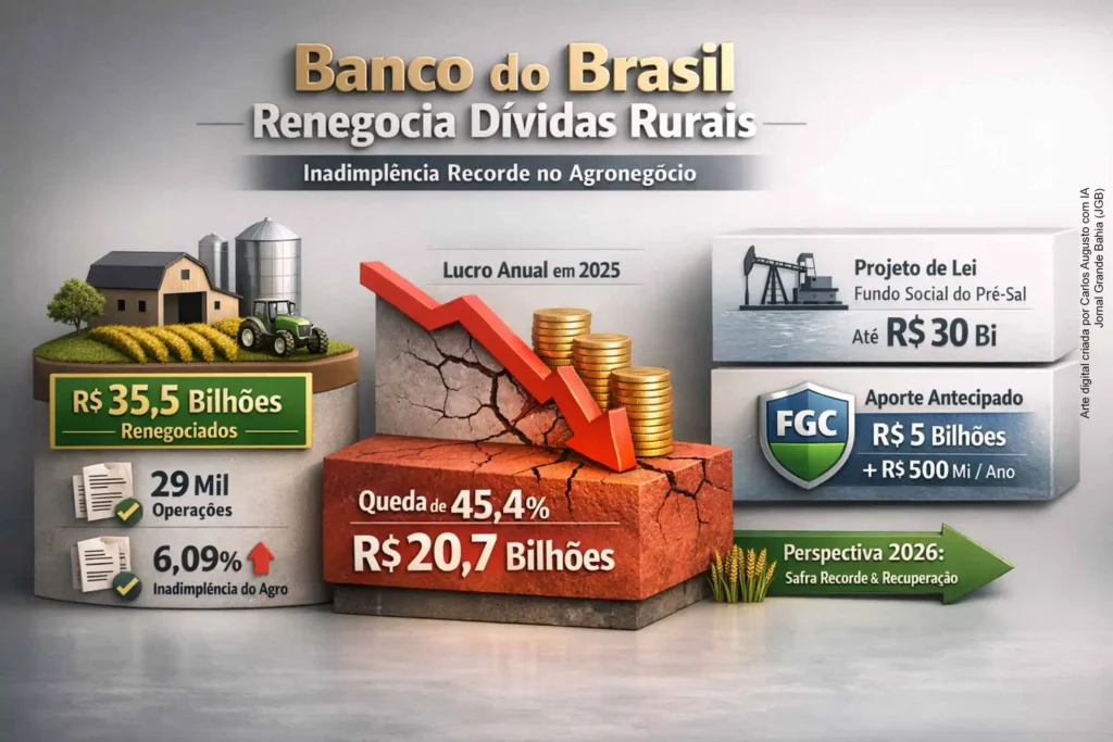 Banco do Brasil Renegocia R$ 35,5 Bilhões em Dívidas Rurais diante do Aumento da Inadimplência Banco do Brasil Renegocia R$ 35,5 Bilhões em Dívidas Rurais diante do Aumento da Inadimplência